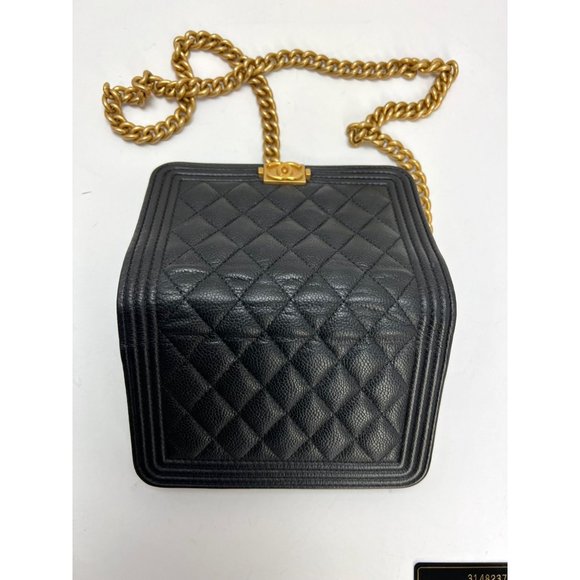 Chanel Caviar Quilted Mini Boy Clutch Wallet on a Chain Black - Picture 10 of 14